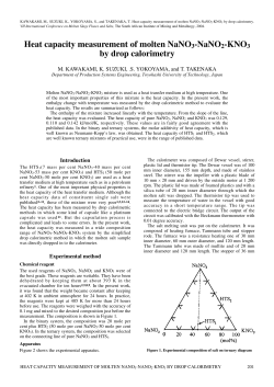 Heat capacity measurement of molten NaNO3-NaNO2