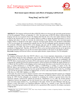 Root-mean-square distance and effects of hanging wall/footwall