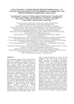 FLEX / SENTINEL-3 TANDEM MISSION PHOTOSYNTHESIS