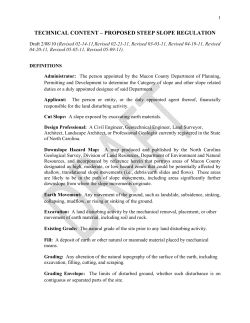 technical content &ndash; proposed steep slope regulation