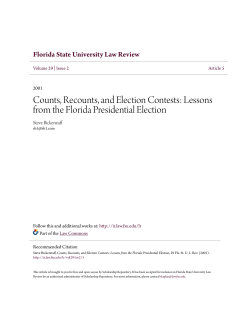 Counts, Recounts, and Election Contests