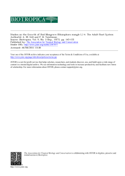 Studies on the Growth of Red Mangrove