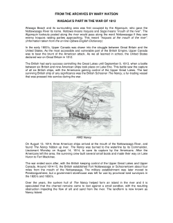 from the archives by mary watson wasaga`s part in the war of 1812