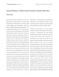Nuclear Disasters: A Much Greater Event Has