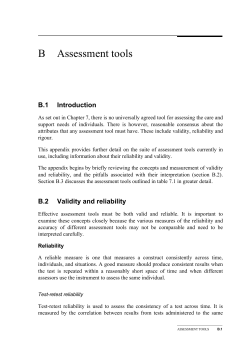 Appendix B: Assessment tools