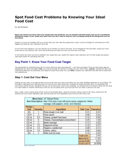Spot Food Cost Problems by Knowing Your Ideal