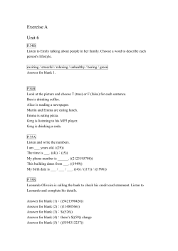 Exercise A Unit 6
