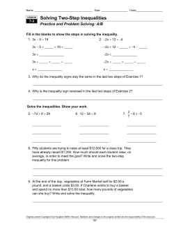 Solving Two-Step Inequalities