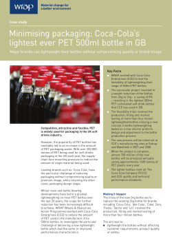 Minimising packaging: Coca-Cola`s lightest ever PET 500ml bottle in