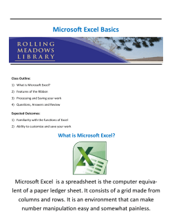 Excel Basics handout - Rolling Meadows Library
