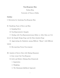 Non-Response Bias - University of Otago