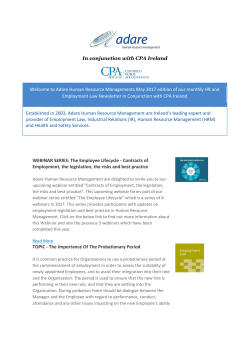 In conjunction with CPA Ireland Welcome to Adare Human