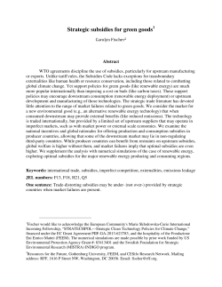 Strategic subsidies for green goods