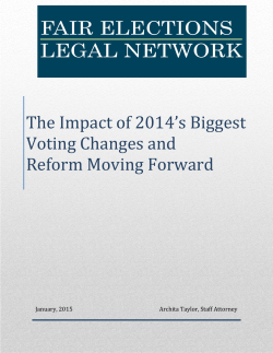 The Impact of 2014`s Biggest Voting Changes and Reform Moving