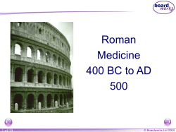 Roman Medicine - Westfield School