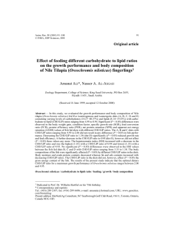 Effect of feeding different carbohydrate to lipid