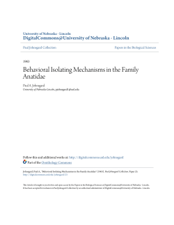 Behavioral Isolating Mechanisms in the Family Anatidae