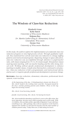 The Wisdom of Class-Size Reduction