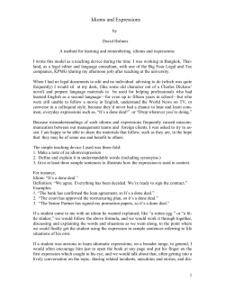 Idioms and Expressions