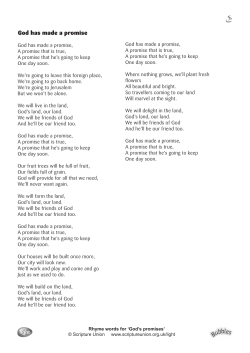 Rhyme words for `God`s promises`