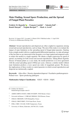 Mate Finding, Sexual Spore Production, and the Spread of Fungal