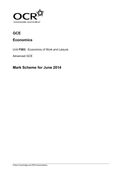 Mark scheme F583 Economics of Work and Leisure June 2014