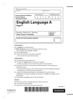 English Language A - Edexcel