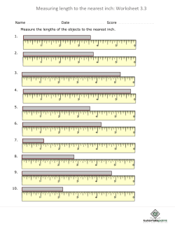 Measuring length to the nearest inch: Worksheet 3.3