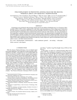 FIELD DEPLOYMENT OF PROTOTYPE ANTENNA TILES FOR THE