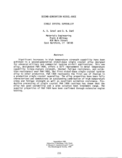 Second-Generation Nickel-Base Single Crystal Superalloy