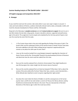 Summer Reading Analysis of The Scarlet Letter 2016