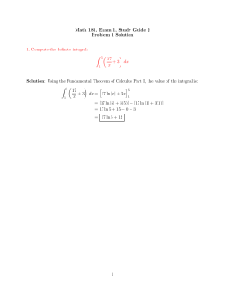 Math 181, Exam 1, Study Guide 2 Problem 1 Solution 1. Compute