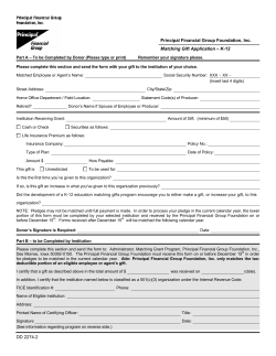 DD 2274-2 Principal Financial Group Foundation, Inc. Matching Gift