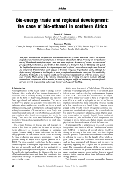 Bio-energy Trade And Regional Development