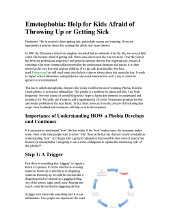 Emetophobia: Help for Kids Afraid of Throwing Up or