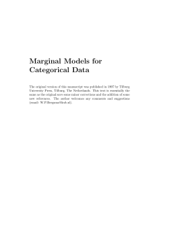 Marginal Models for Categorical Data