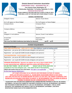 Ontario General Contractors Association CONFERENCE 2016