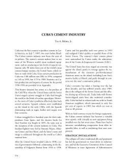 CUBA`S CEMENT INDUSTRY