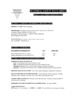 MATERIAL SAFETY DATA SHEET
