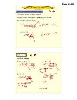 Lesson 2.4: Subtracting Integers with Tiles
