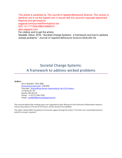 Societal Change Systems: A framework to