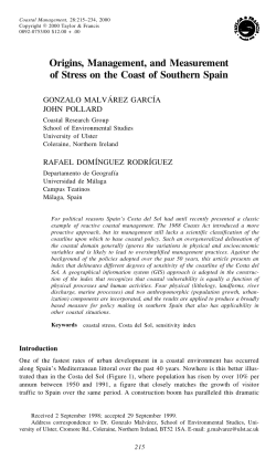 Origins, Management, and Measurement of Stress on the Coast of