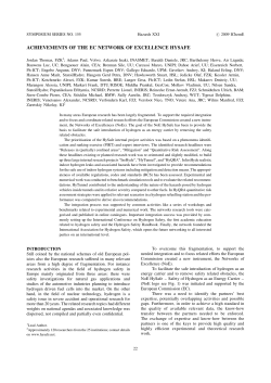 Achievements of the EC Network of Excellence HYSAFE