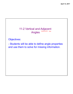 11-2 Vertical and Adjacent Angles