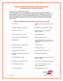 ORACAL® Series 8500 Translucent High Performance Film