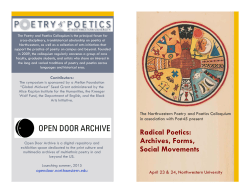 Radical Poetics: Archives, Forms, Social