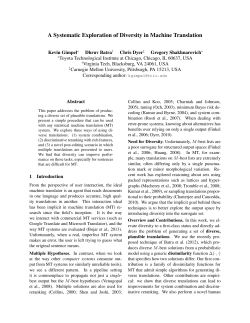 A Systematic Exploration of Diversity in Machine Translation