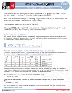 Lemonade Anyone - Economics Center