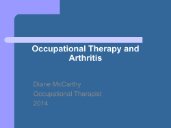 Occupational Therapy and Arthritis