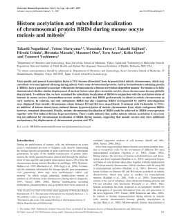 Histone acetylation and subcellular localization of